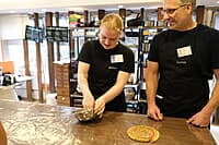 Guests making handmade gyoza at Sorisso in Tokyo